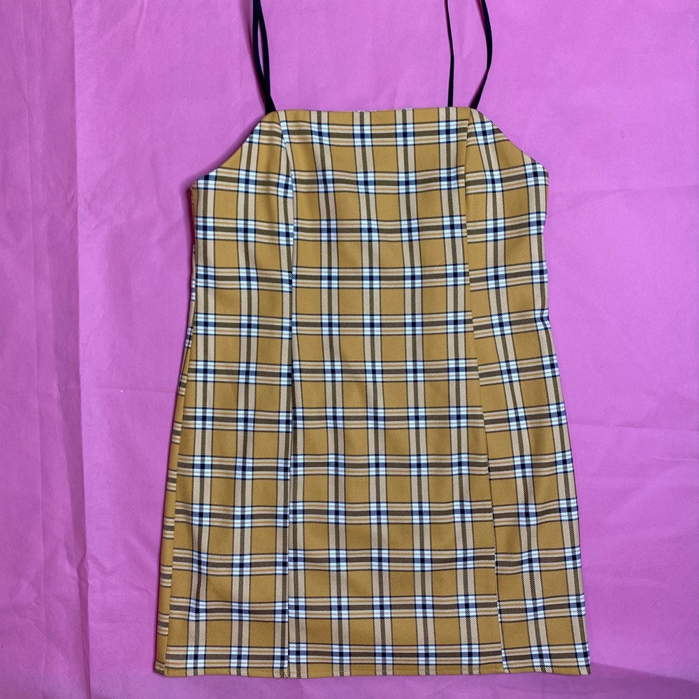 Plaid Urban Outfitters mini dress